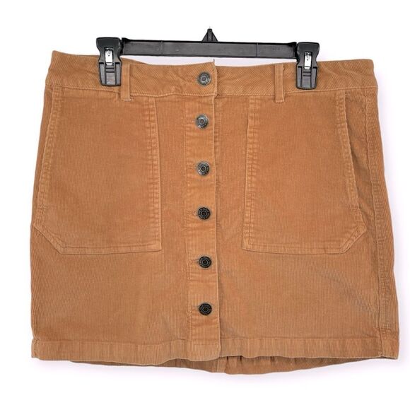 Wild Fable Women’s Brown High Rise Button Front Corduroy A-Line Skirt Size 16 - Picture 1 of 8